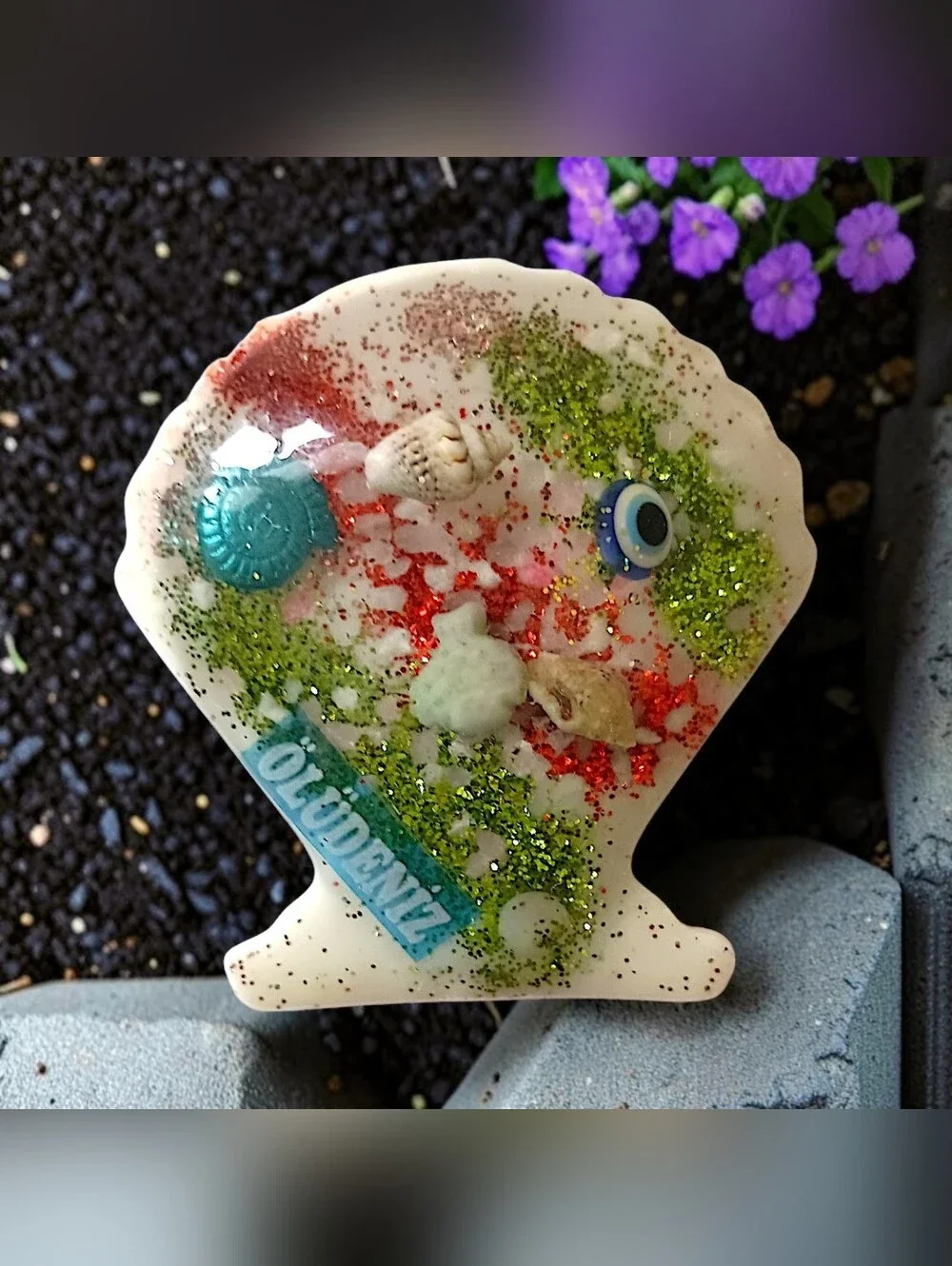 Oludeniz Resort Turkey Souvenir Fridge Magnet‎ Beach Shell Resin Travel Decor
